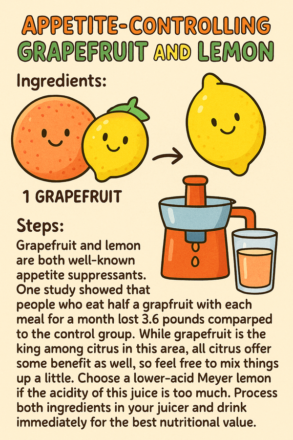 Appetite‑Controlling Grapefruit and Lemon Juice