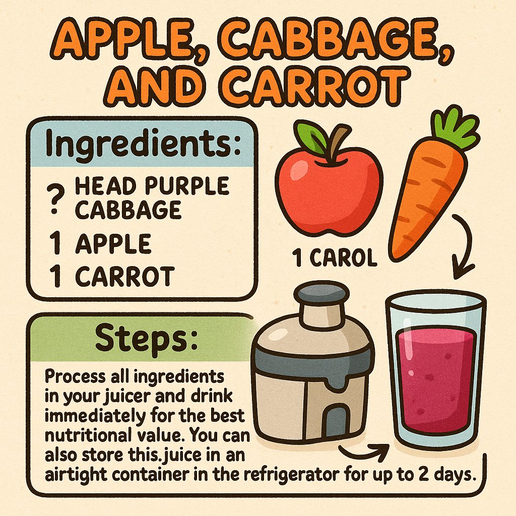 Purple Cabbage, Apple & Carrot Juice