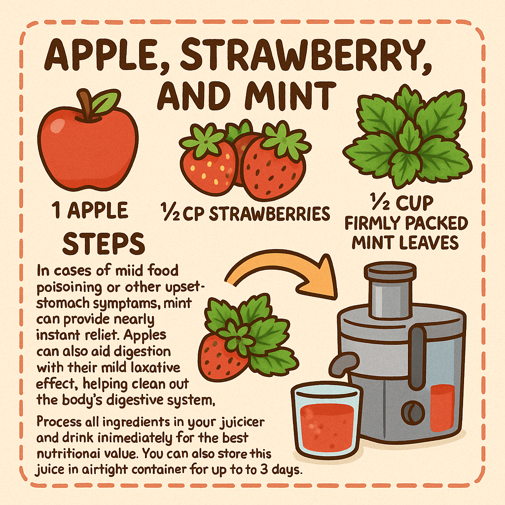 Apple, Strawberry, and Mint Juice