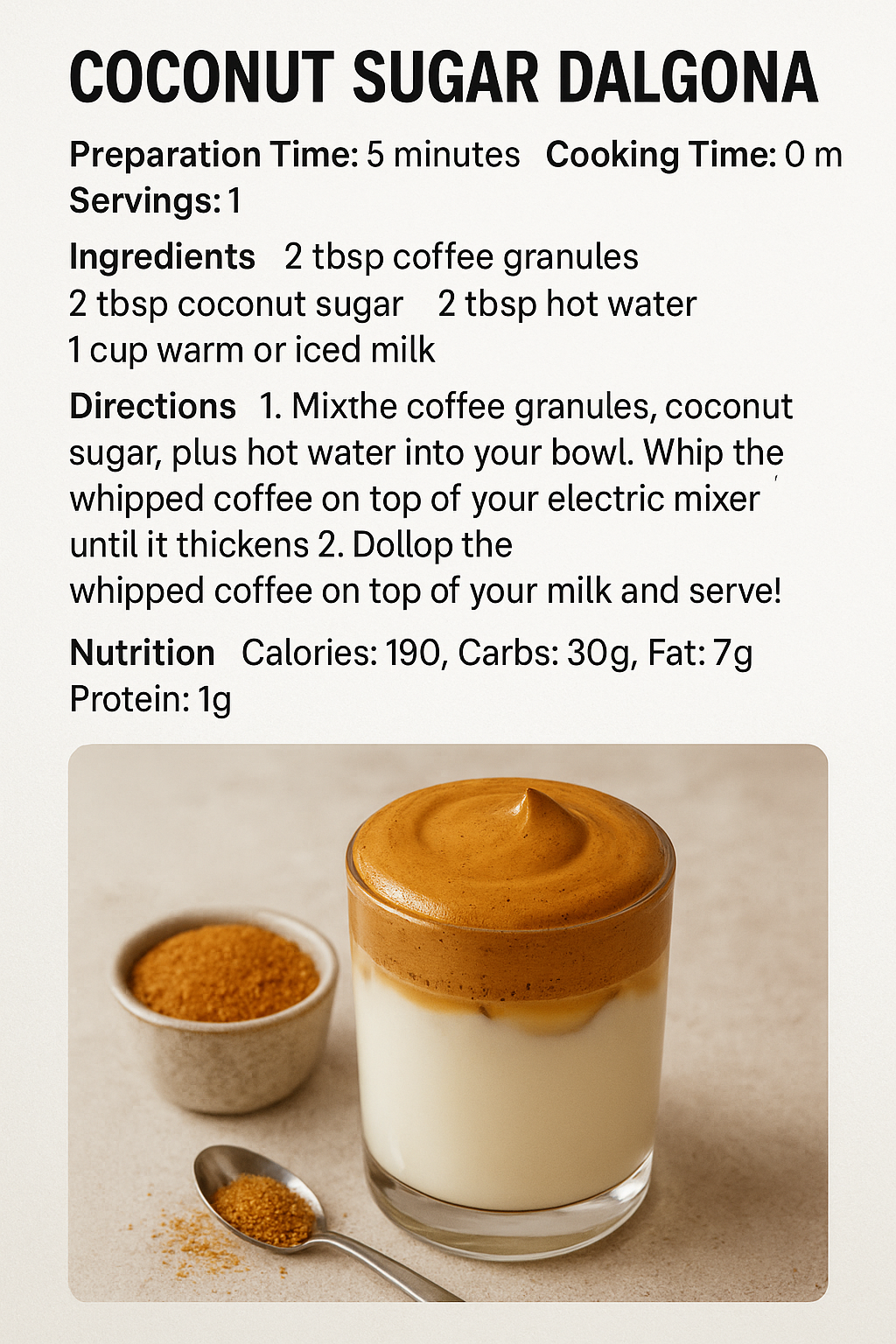 Coconut Sugar Dalgona – A Healthier Twist on Whipped Coffee