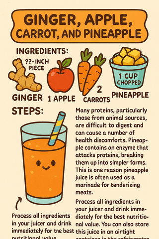 Carrot, Pineapple, Apple & Ginger Juice