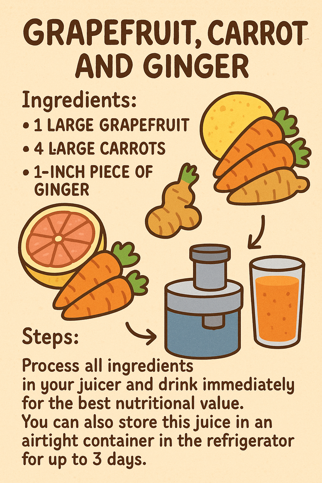 Grapefruit, Carrot, and Ginger Juice: A Refreshing Boost for Your Day