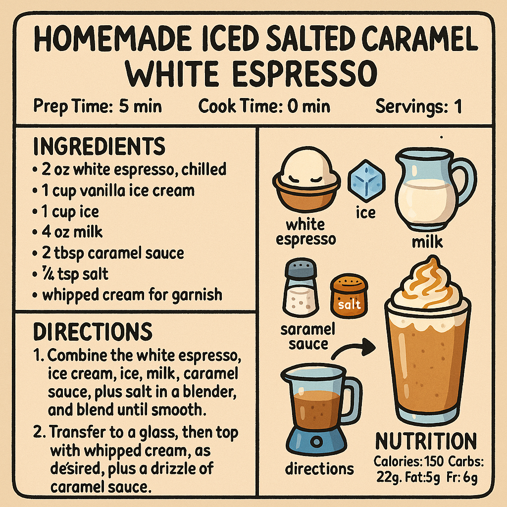 Homemade Iced Salted Caramel White Espresso