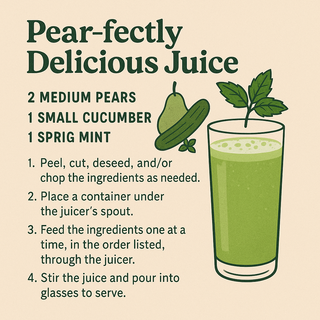 Perfect Pear, Cucumber, and Mint Juice