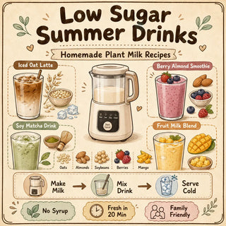 Low sugar summer drinks with homemade plant milk