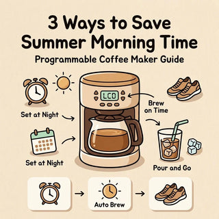 Programmable coffee maker saving time on summer mornings