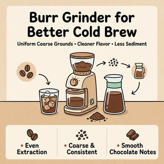 Burr grinder for consistent cold brew with coarse coffee grounds