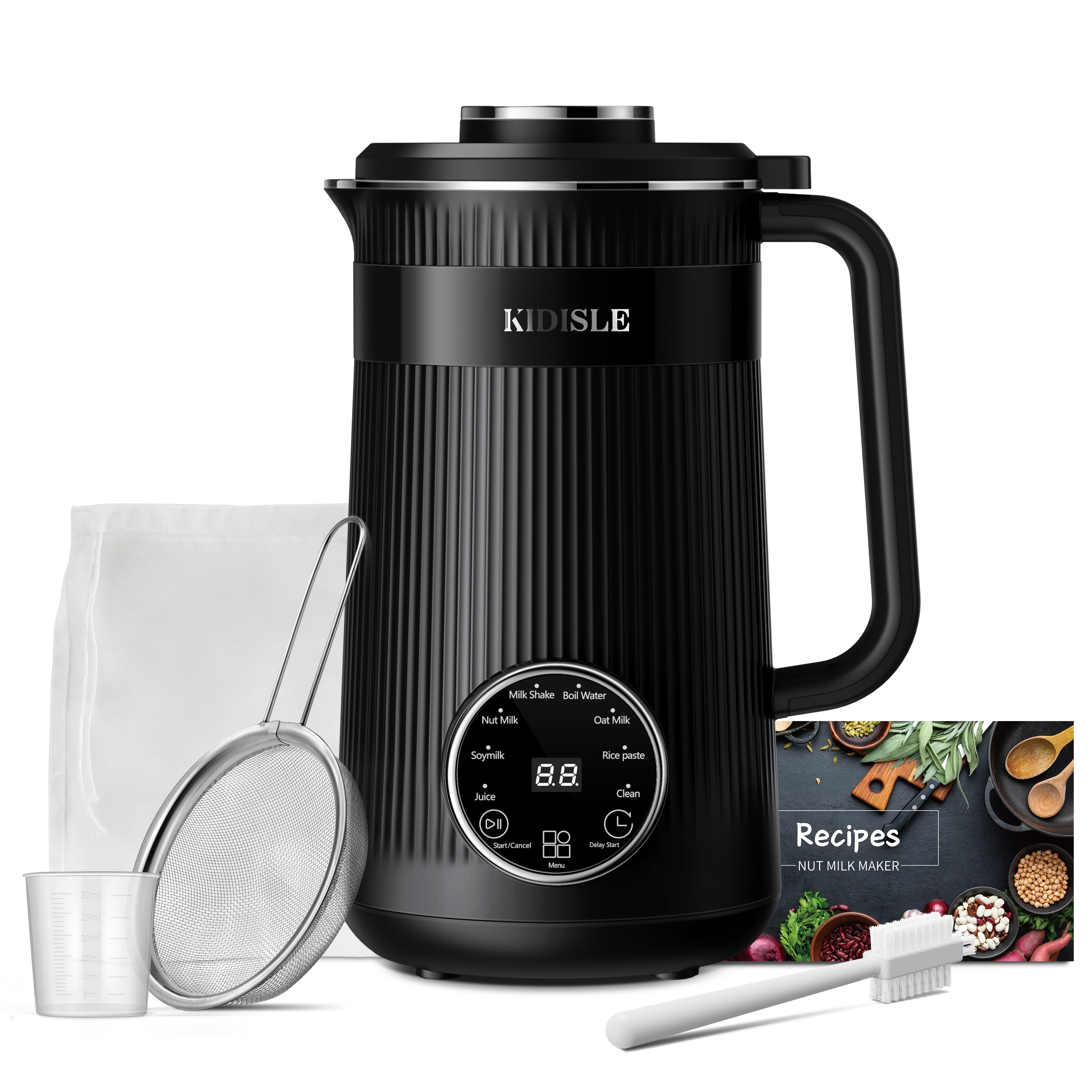 KIDISLE® 32oz Automatic Soy Machine for Homemade Almond Black