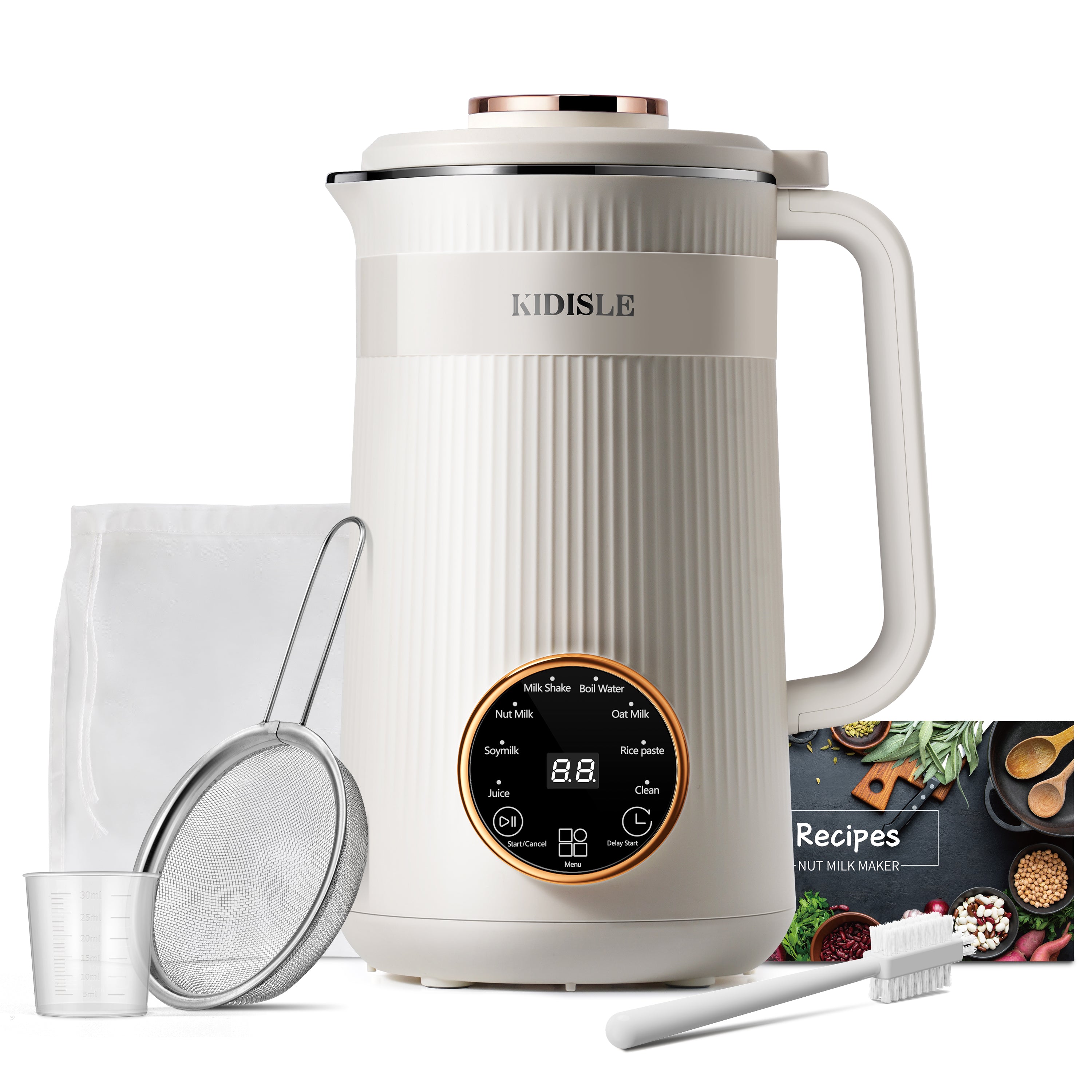 KIDISLE® 32oz Automatic Soy Machine for Homemade Almond White