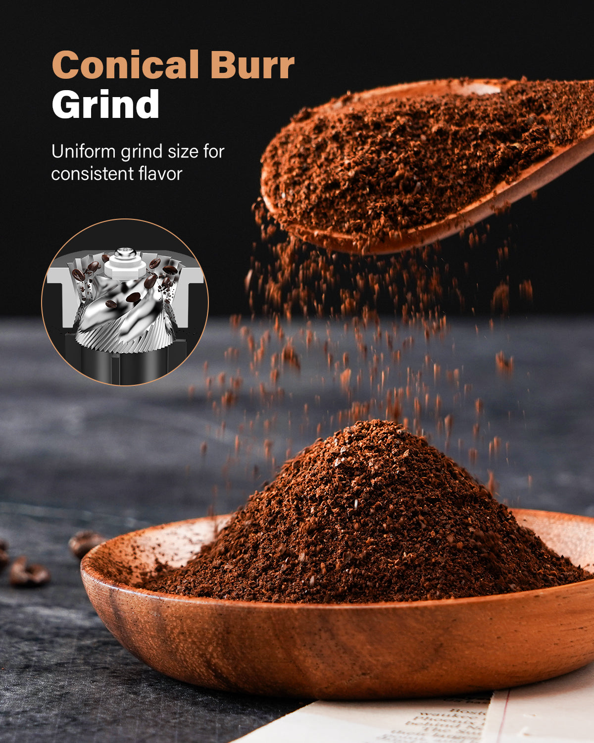 SHARDOR® Burr Coffee Grinder with 51 Precise Settings