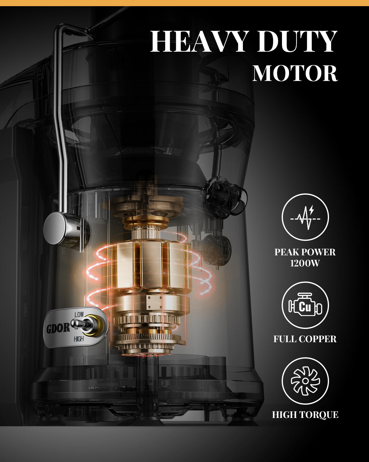 GDOR® Centrifugal Juice with Larger 3.2" Feed Chute Silver