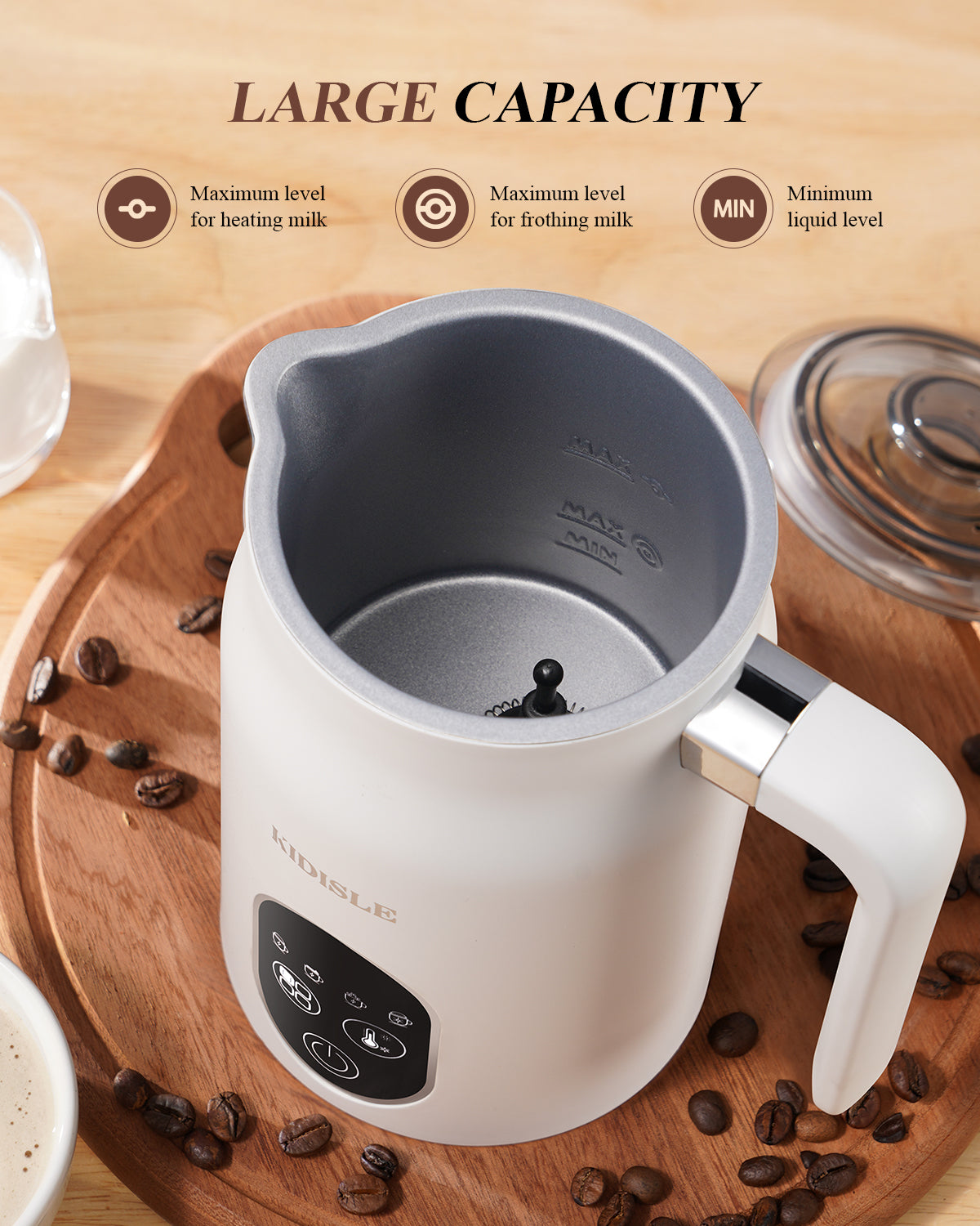 KIDISLE® Electric Milk Frother White