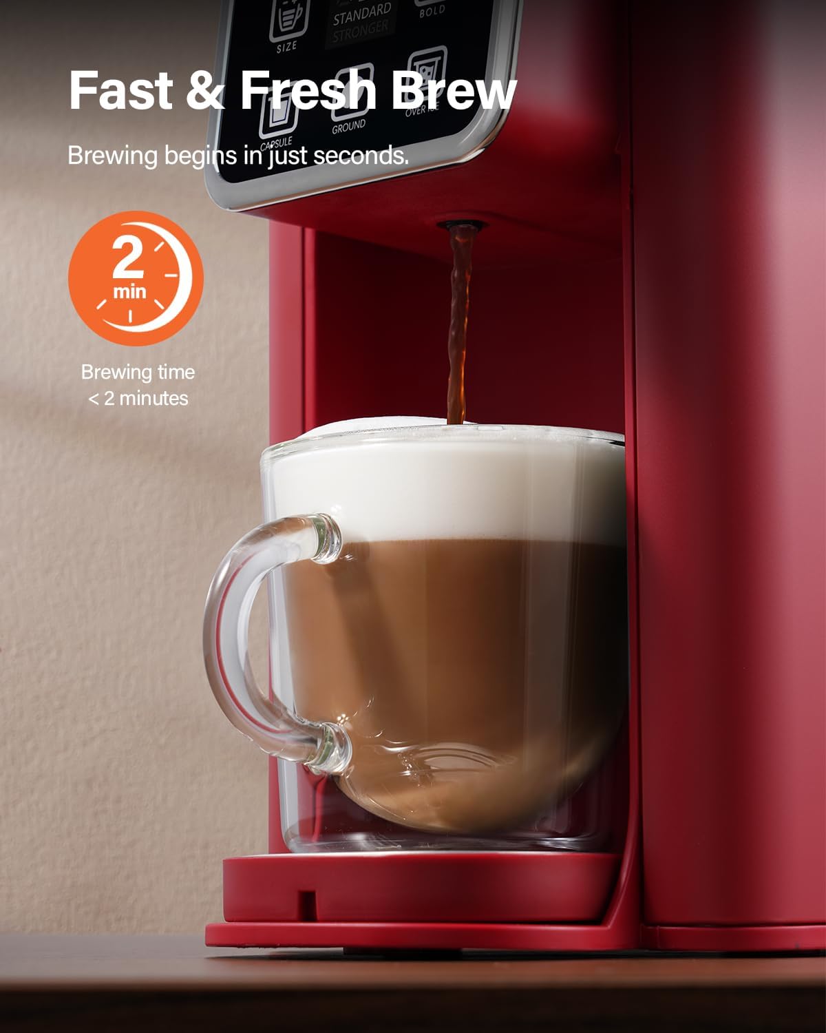 SHARDOR® K Cup Pods Coffee Maker Red