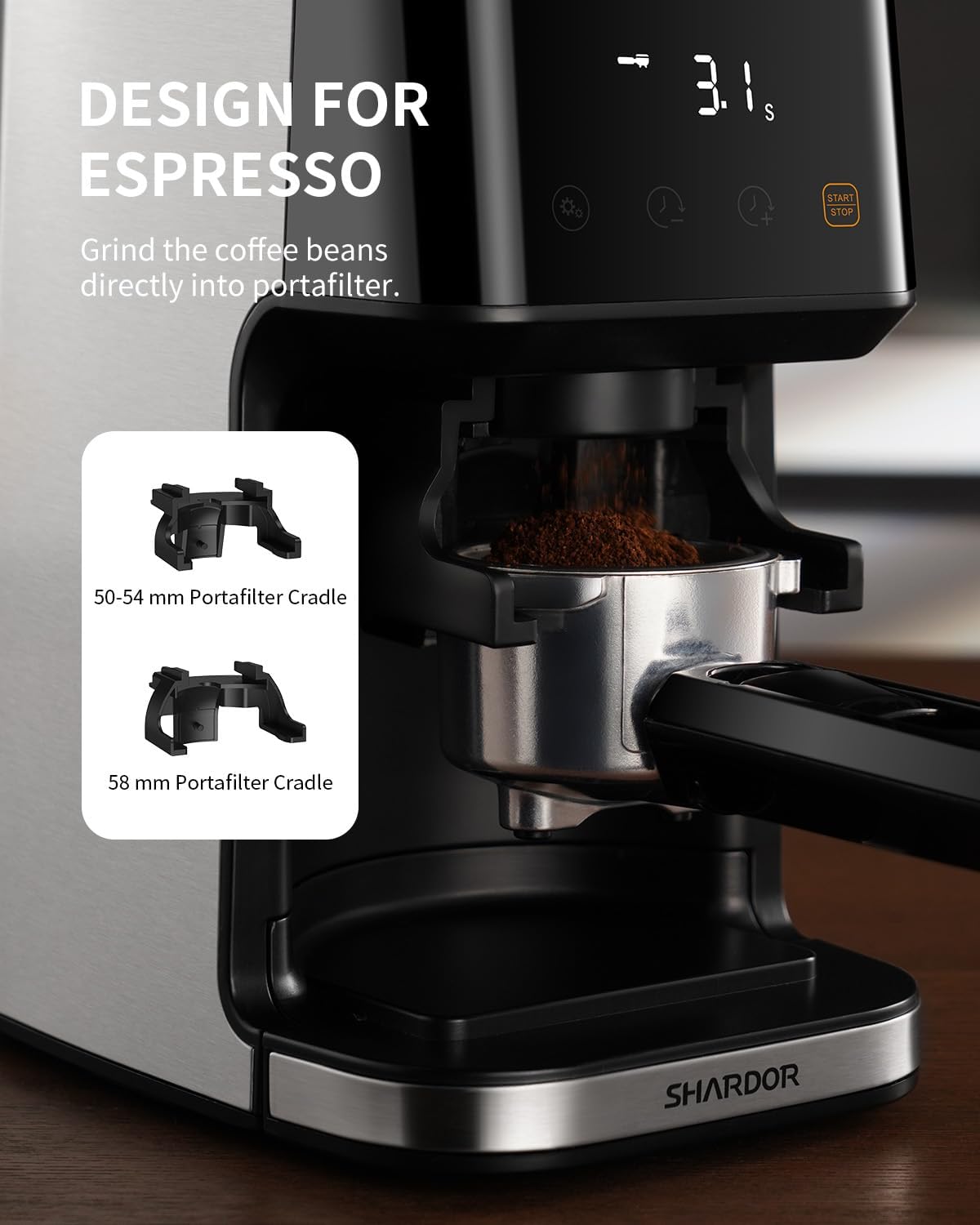 SHARDOR® Coffee Burr Grinder with Precision Timer Black