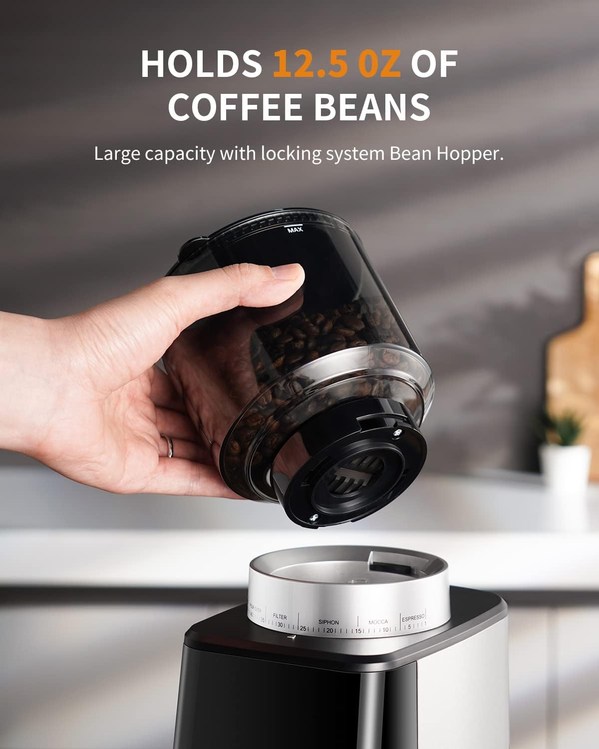 SHARDOR® Coffee Burr Grinder with Precision Timer Black
