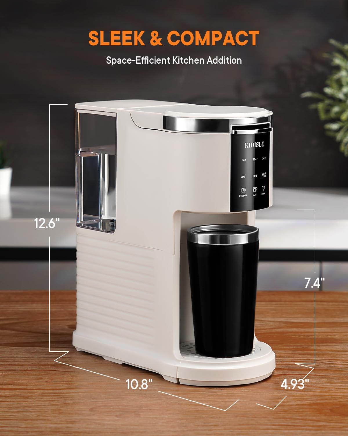 KIDISLE® 3 in 1 Single Serve Coffee Maker for K Cup Pods White