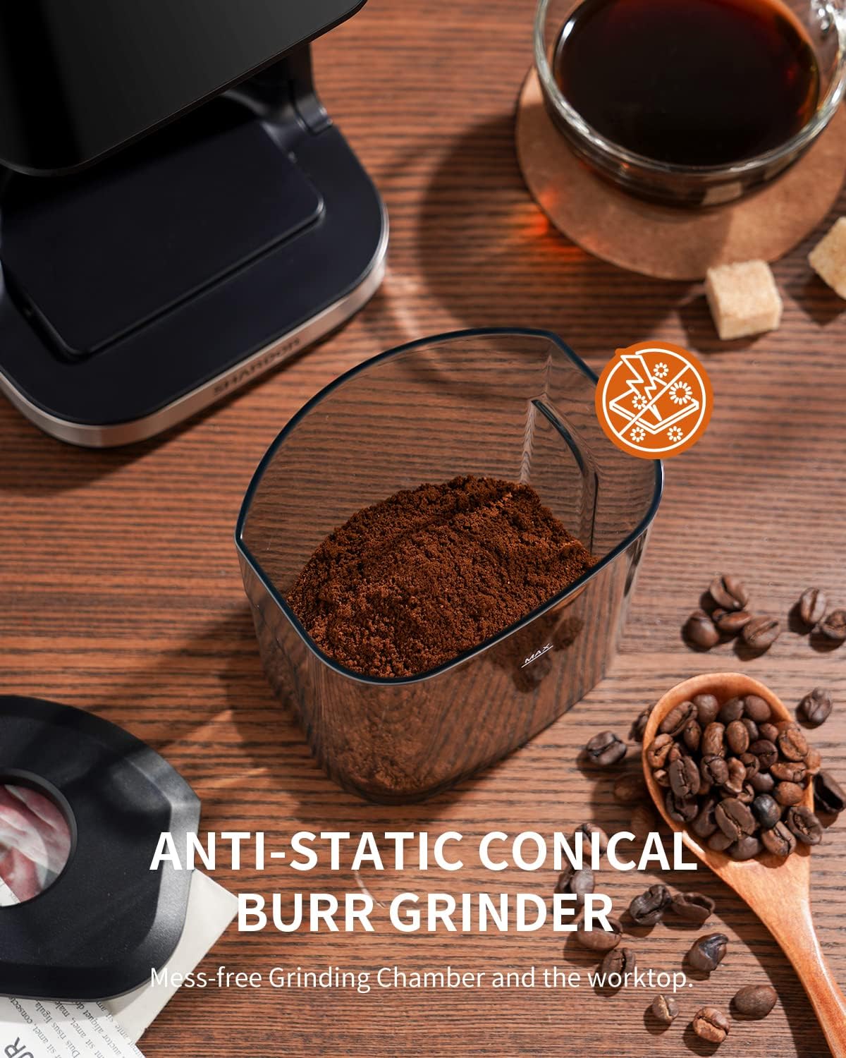 SHARDOR® Coffee Burr Grinder with Precision Timer Black