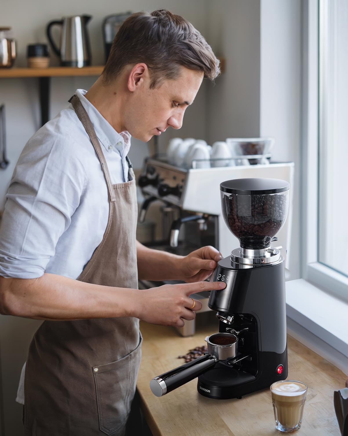 SHARDOR® Professional 64mm Flat Burr Grinder with 100 Grind Settings