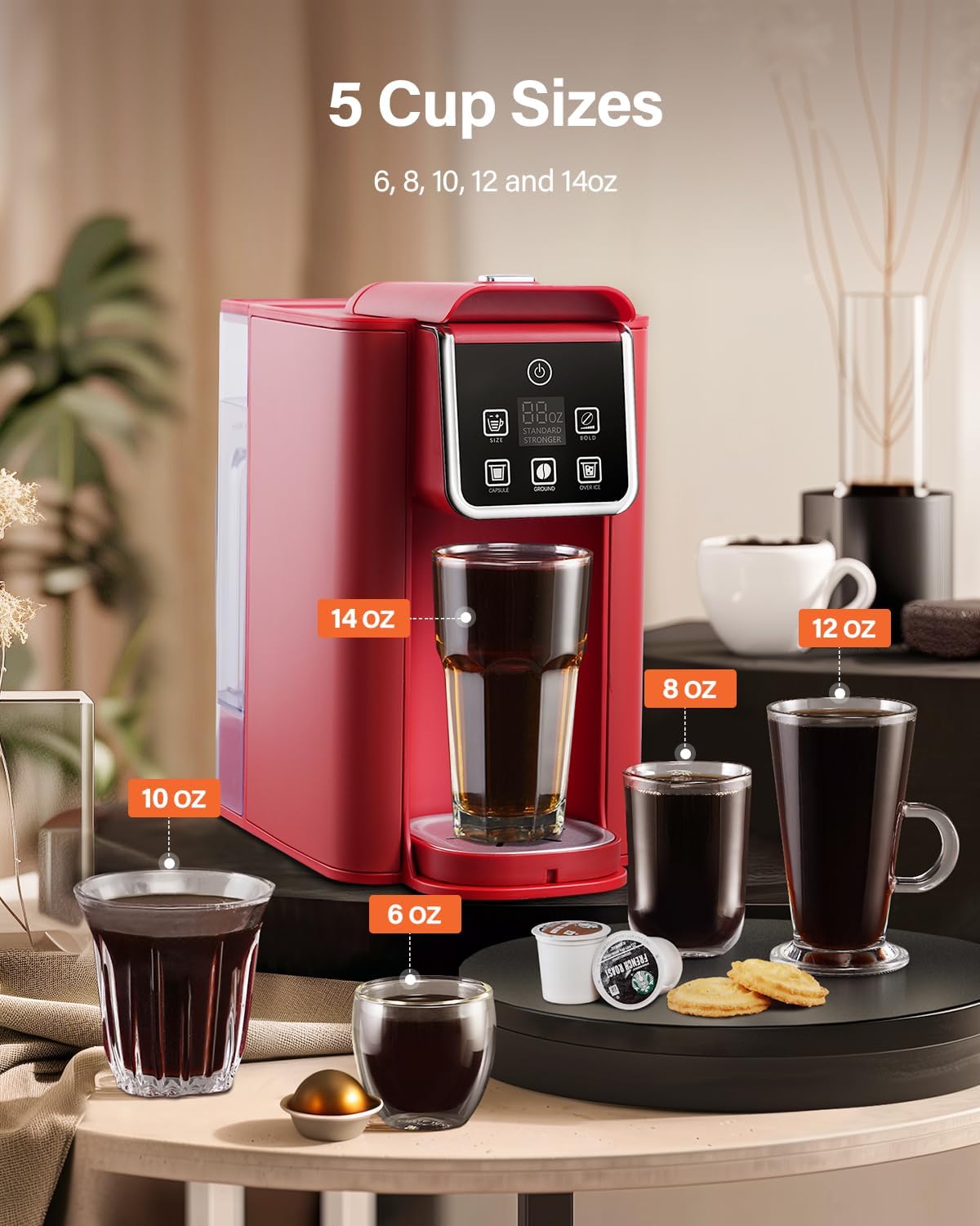 SHARDOR® K Cup Pods Coffee Maker Red