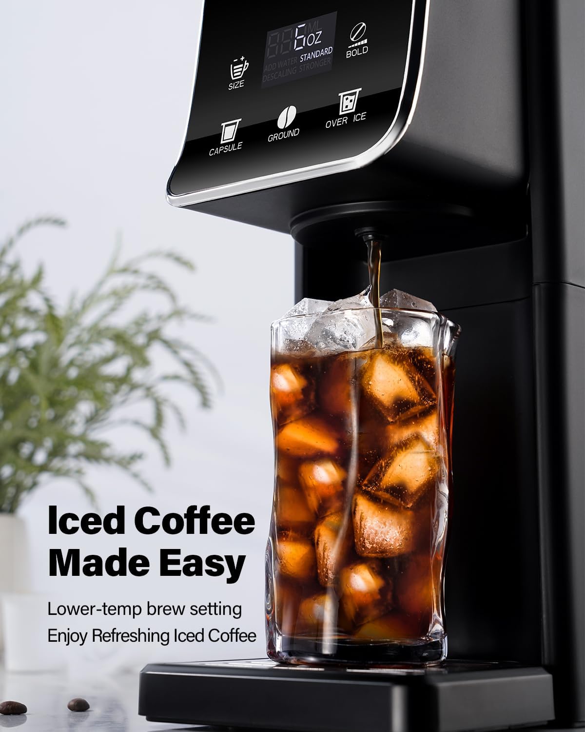 SHARDOR® Coffee Maker Hot & Iced for K Cup Pods Black