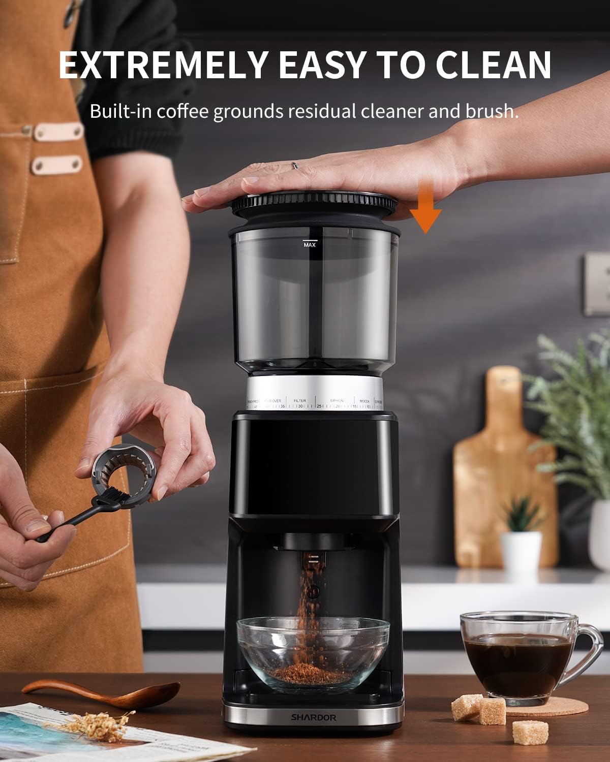 SHARDOR® Coffee Burr Grinder with Precision Timer Black