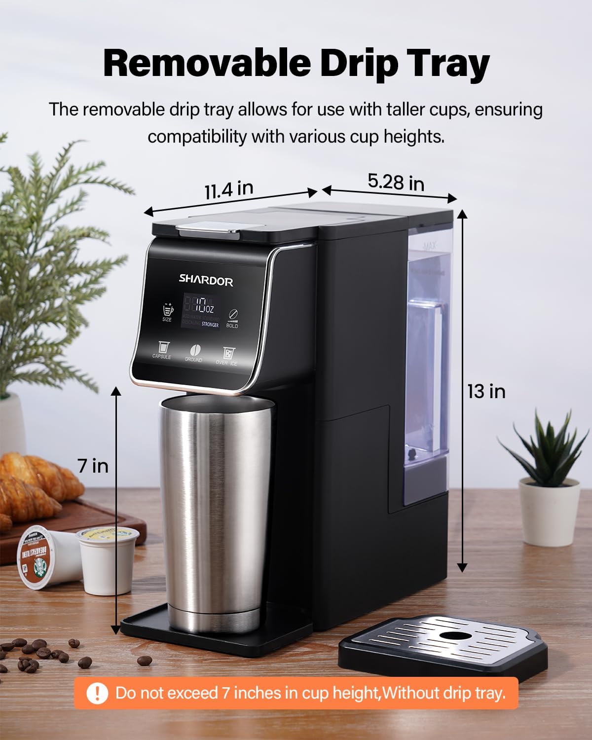 SHARDOR® Coffee Maker Hot & Iced for K Cup Pods Black