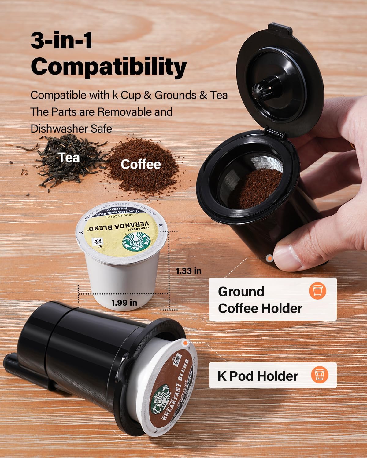 SHARDOR® Coffee Maker Hot & Iced for K Cup Pods Black