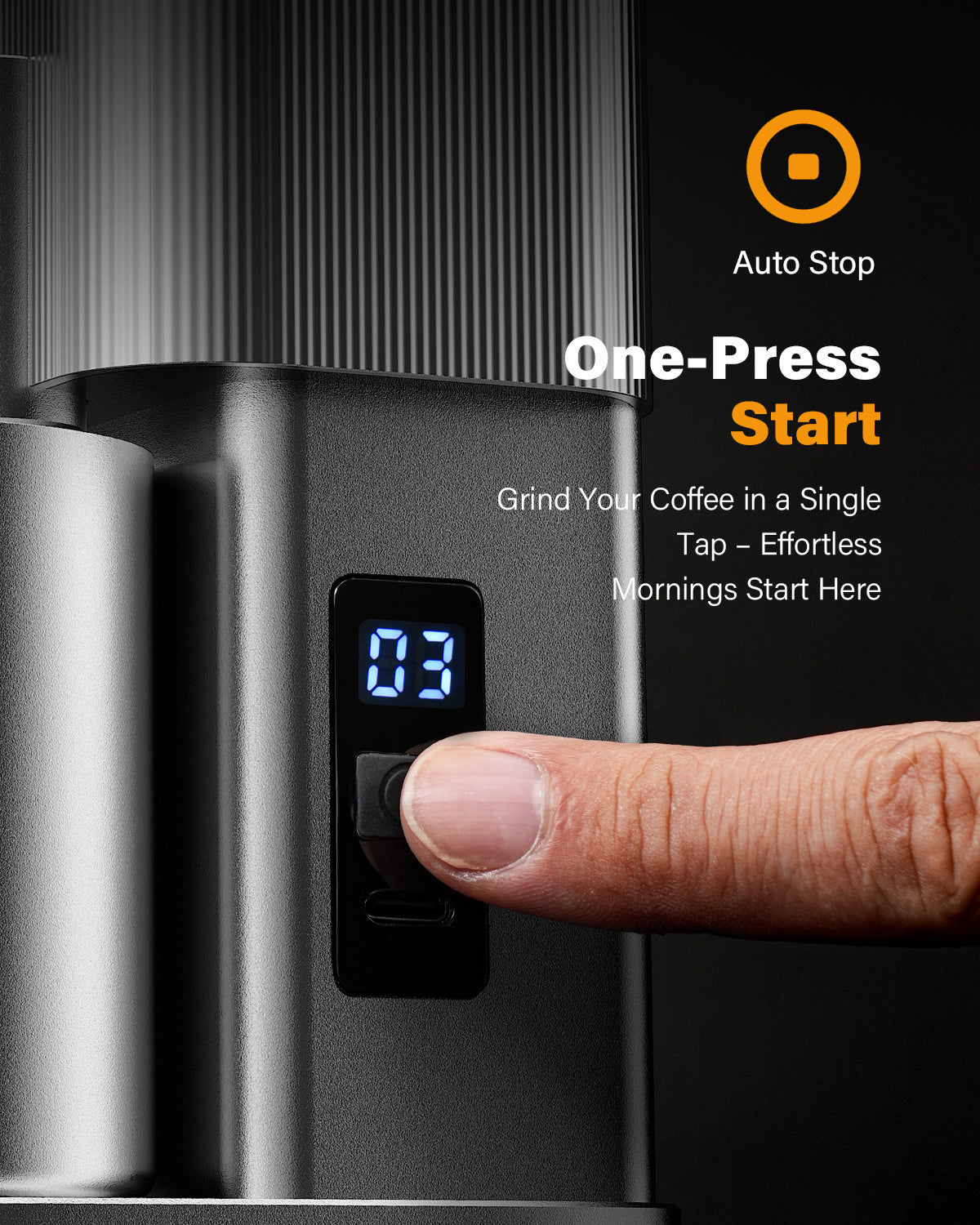 SHARDOR® Coffee Burr Grinder Professional with All-Metal Single-Dose Coffee Grinder – Quiet DC Motor-Silver