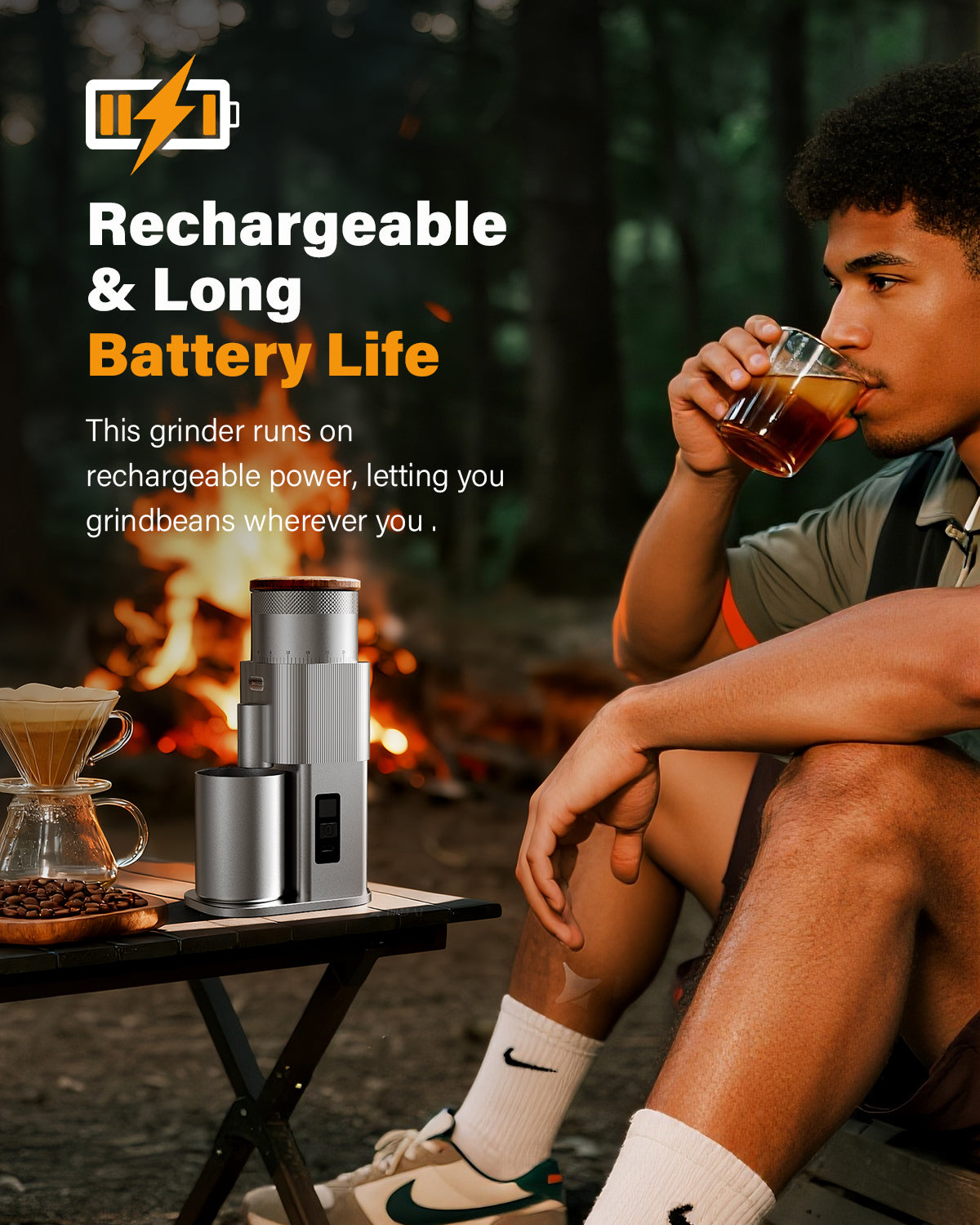 SHARDOR® Coffee Burr Grinder Professional with All-Metal Single-Dose Coffee Grinder – Quiet DC Motor-Silver