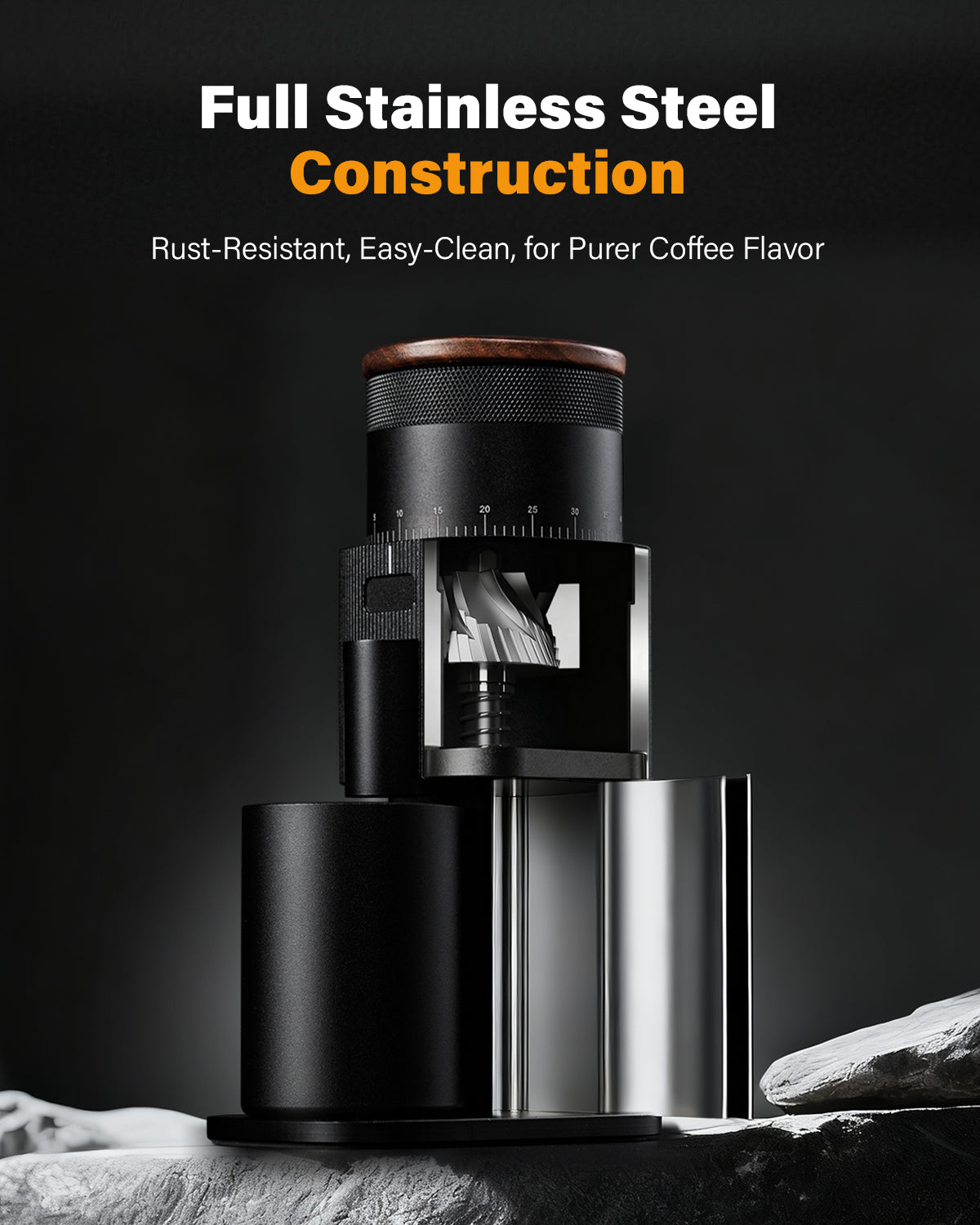 SHARDOR® Coffee Burr Grinder Professional with All-Metal Single-Dose Coffee Grinder – Quiet DC Motor