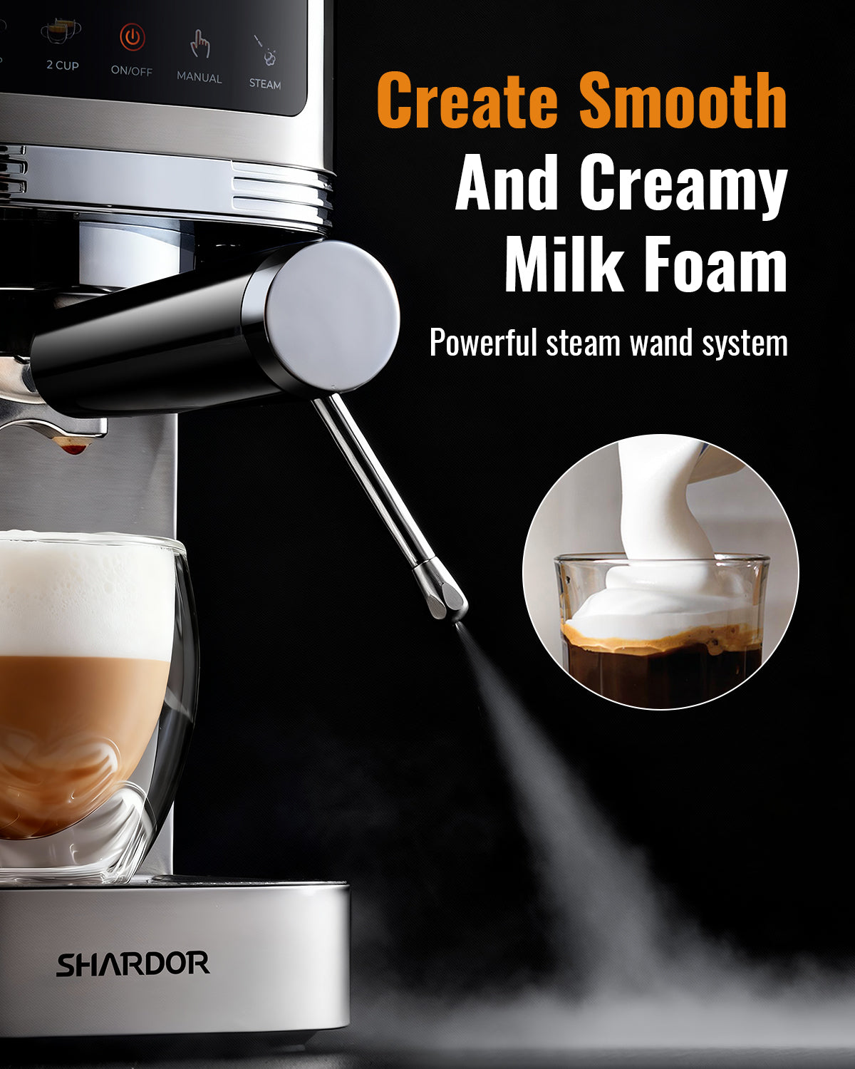 SHARDOR Espresso Machine 20 Bar with Touchscreen Adjustable