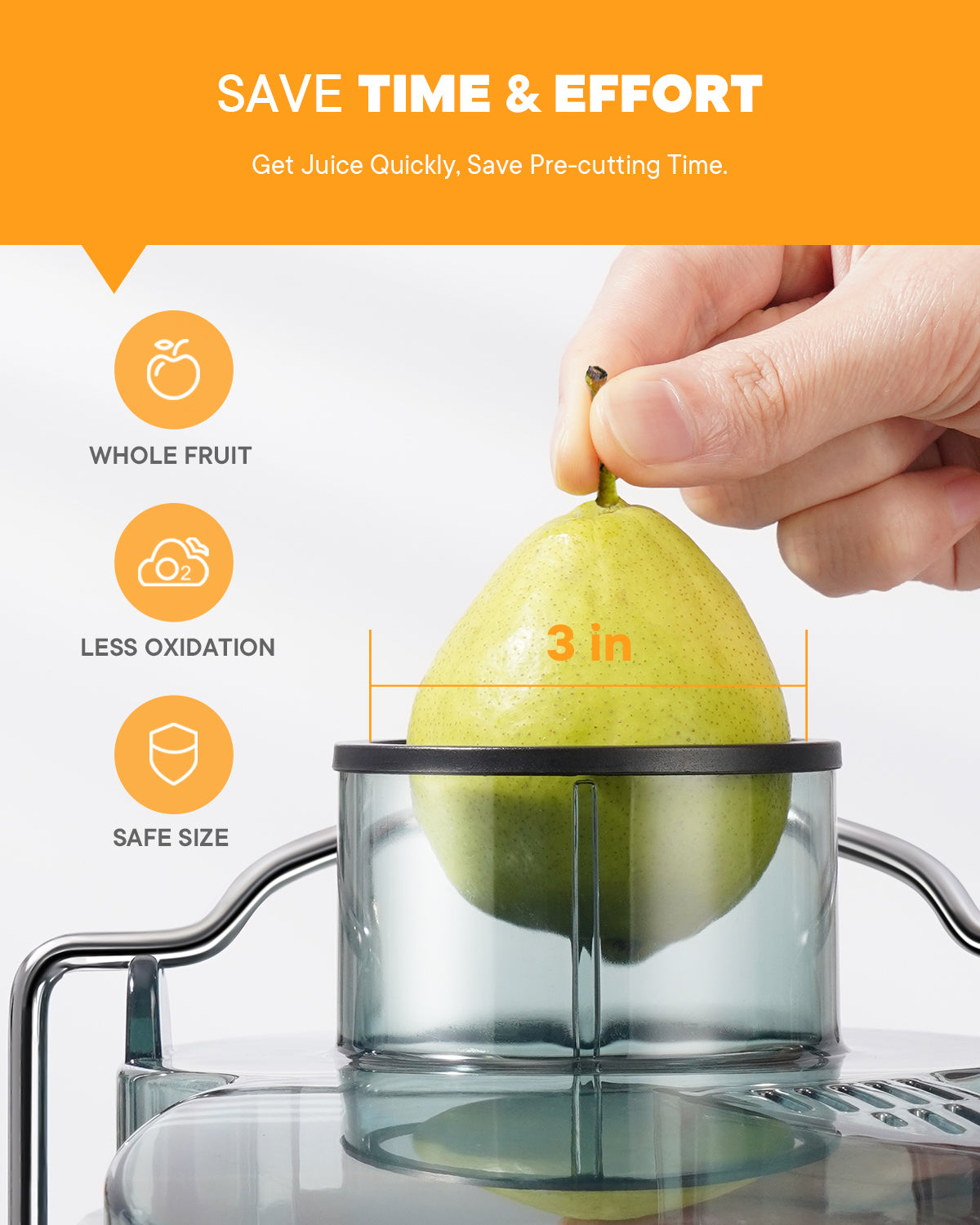 GDOR 800W Juicer Machine with 3 Wide Feed Chute