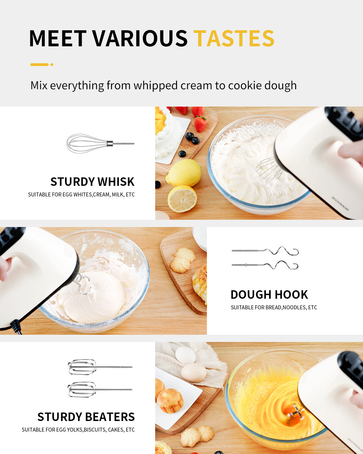 Hand Mixer Electric, 6 Speed & Turbo Mixer Electric Handheld,