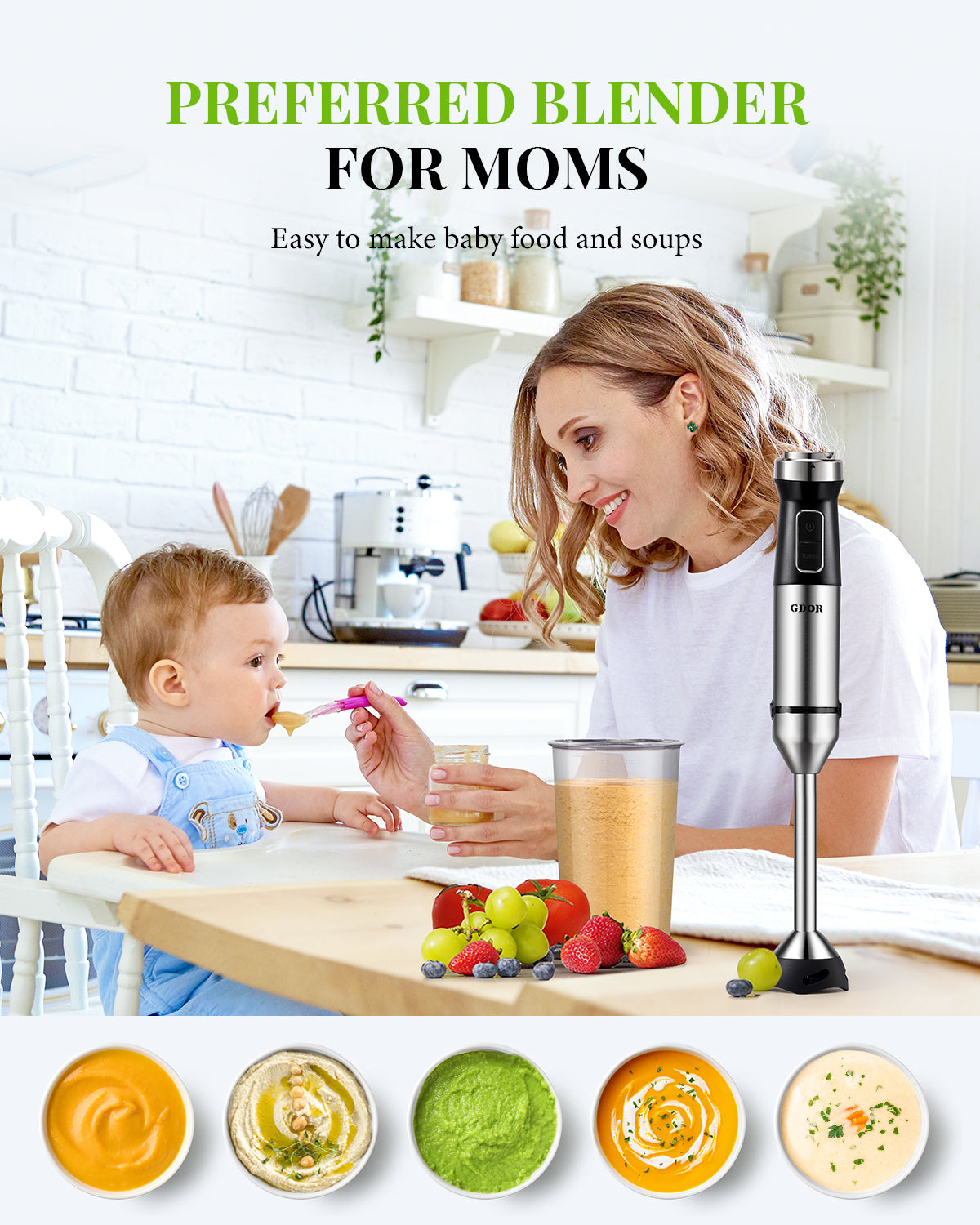 GDOR 6-in-1 Immersion Blender