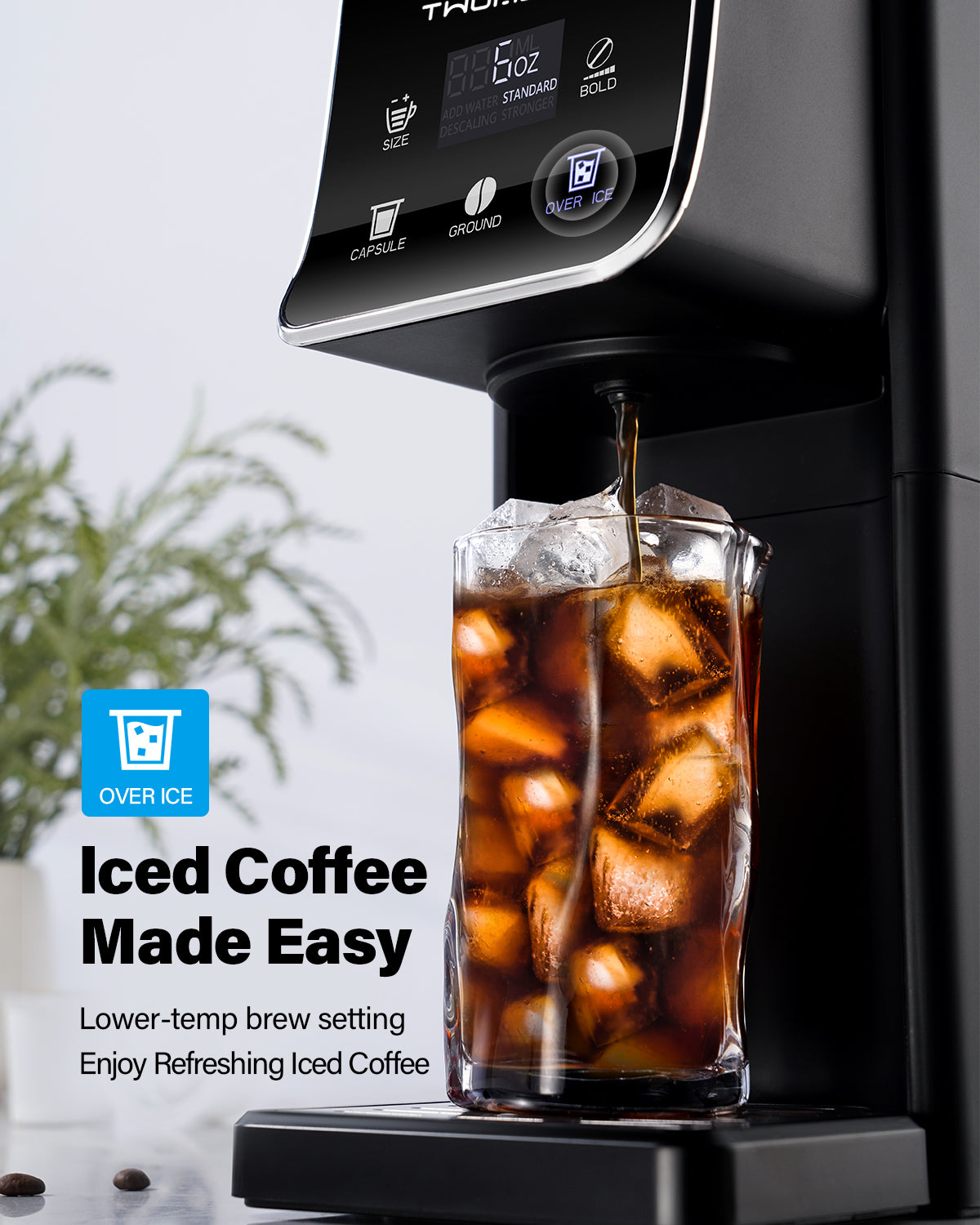 TWOMEOW K Cup Coffee Maker With Bold Setting Black