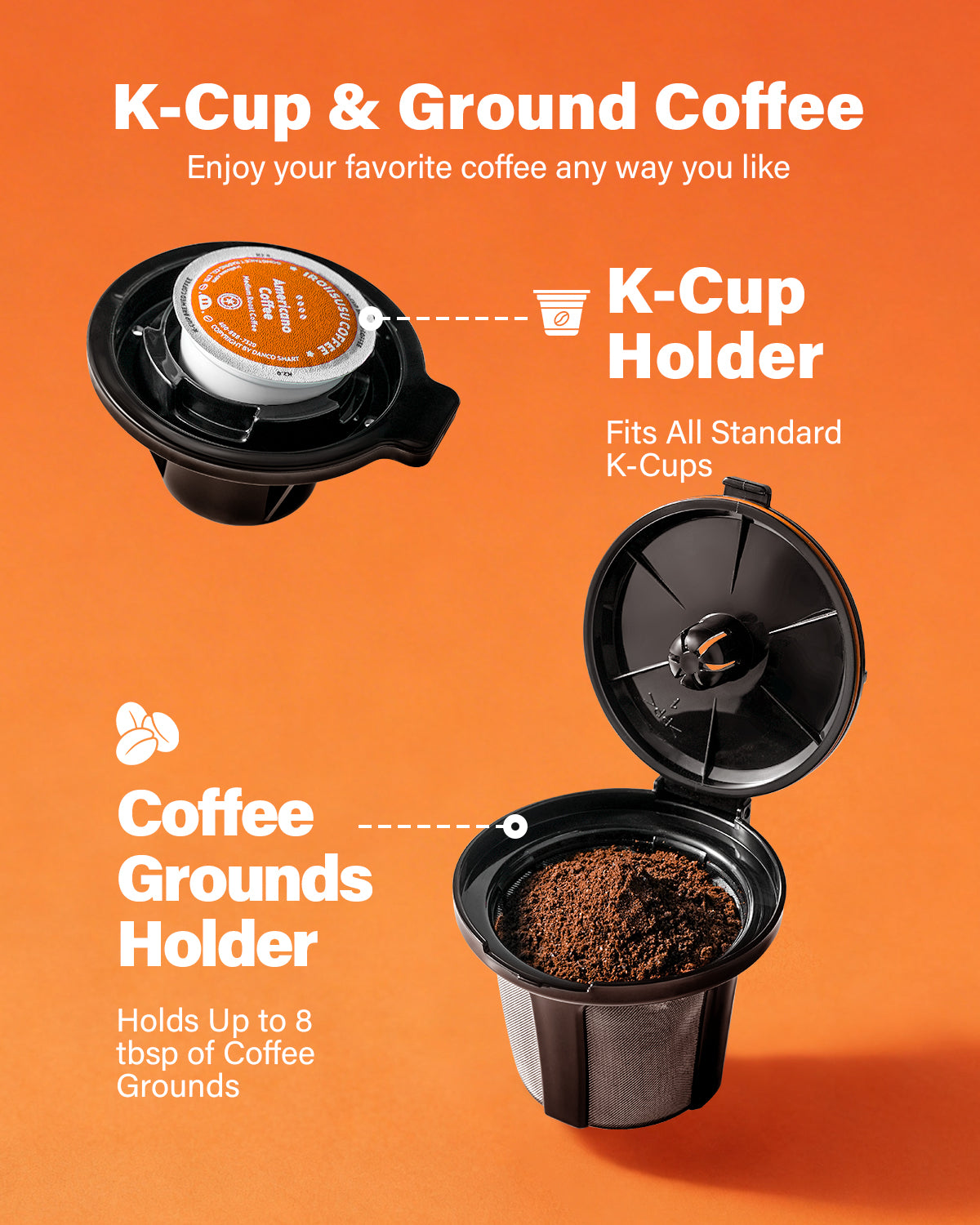 SHIARDOR Programmable Single Serve & Carafe Coffee Maker