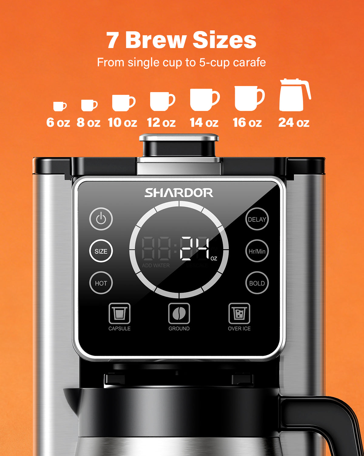 SHIARDOR Programmable Single Serve & Carafe Coffee Maker