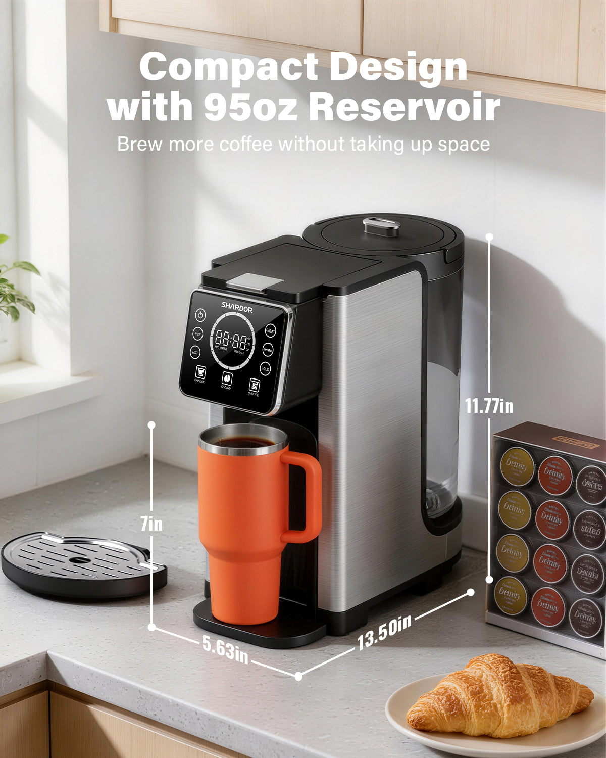 SHIARDOR Programmable Single Serve & Carafe Coffee Maker