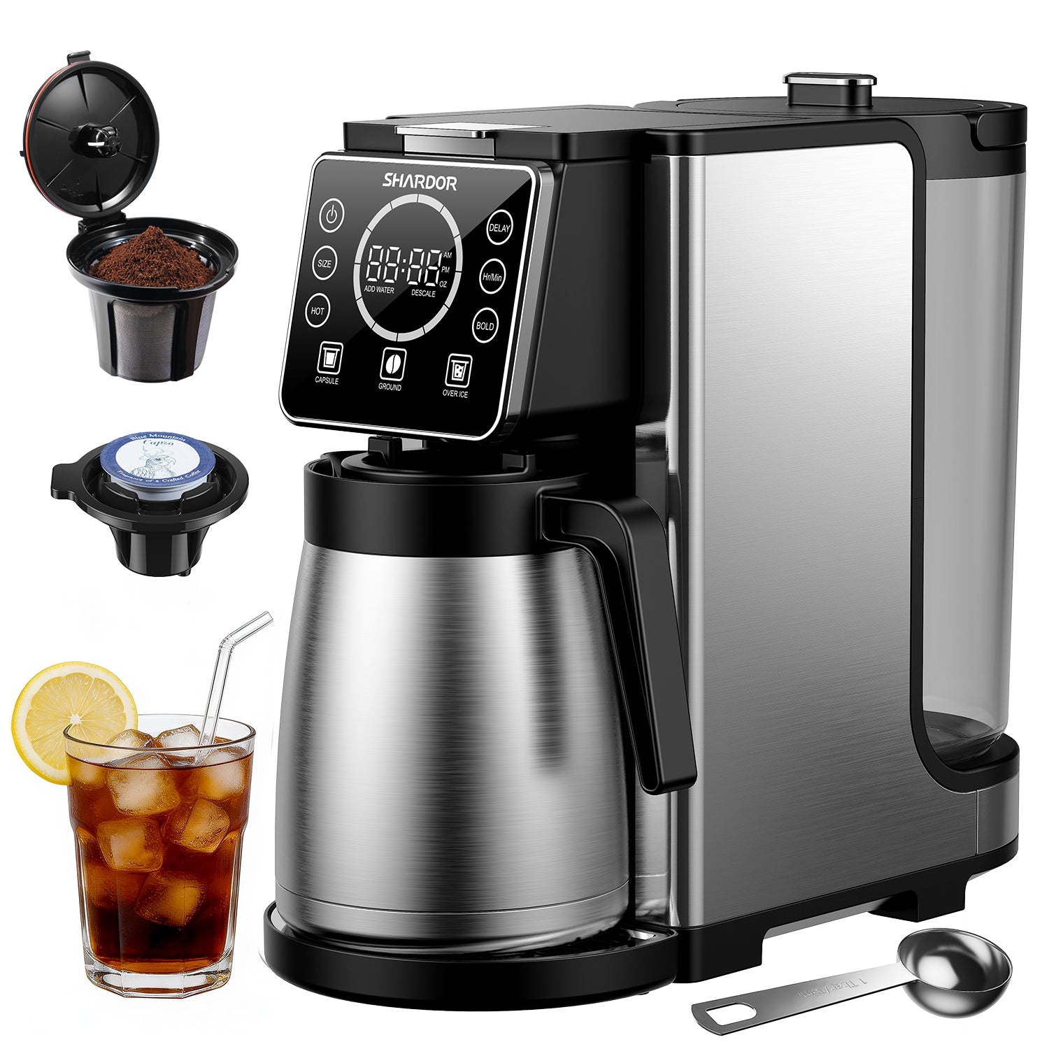 SHIARDOR Programmable Single Serve & Carafe Coffee Maker