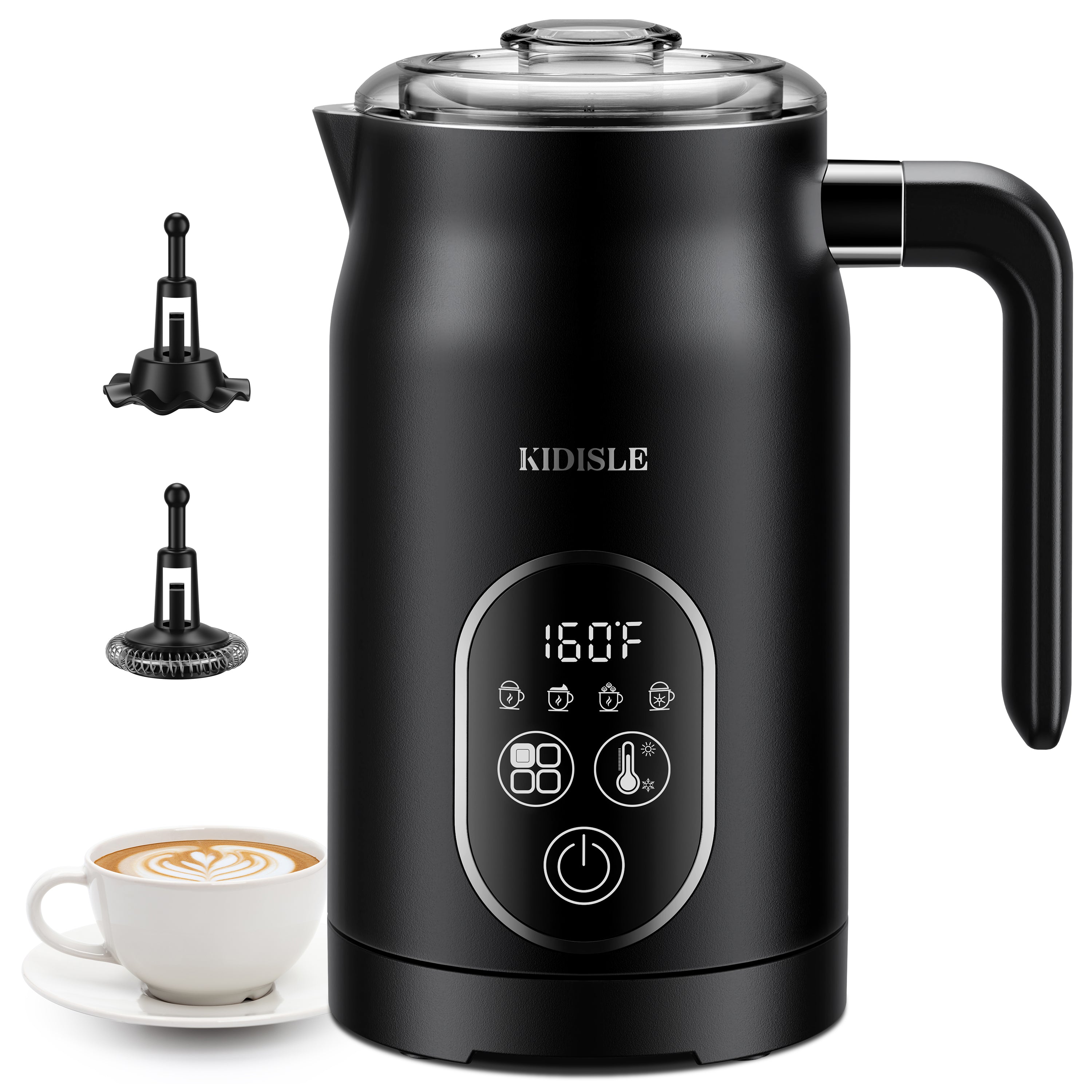 KIDISLE® Electric Milk Frother Black