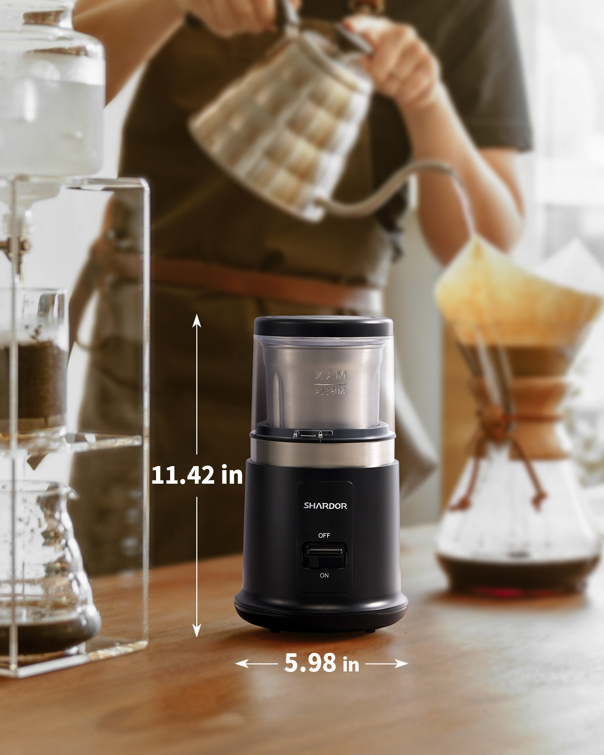 SHARDOR® Coffee Blade Grinder with Finger press