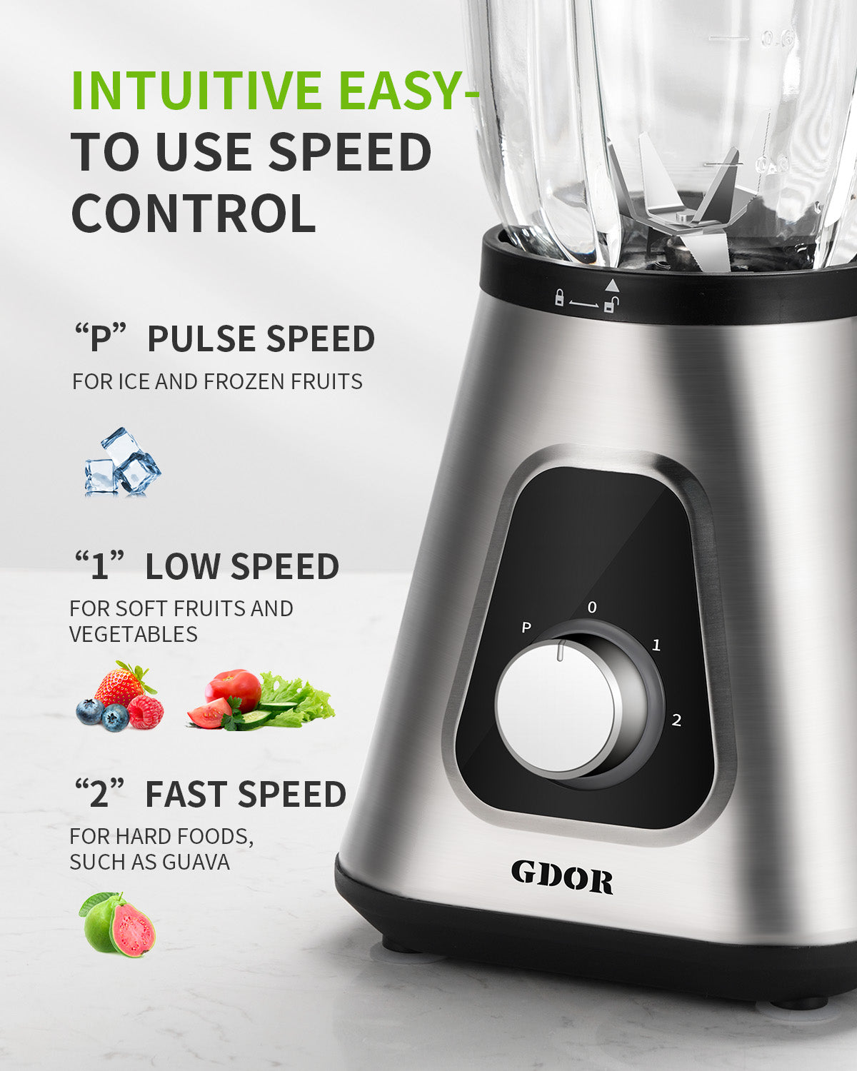 GDOR 1200W Blender for Smoothies and Shakes