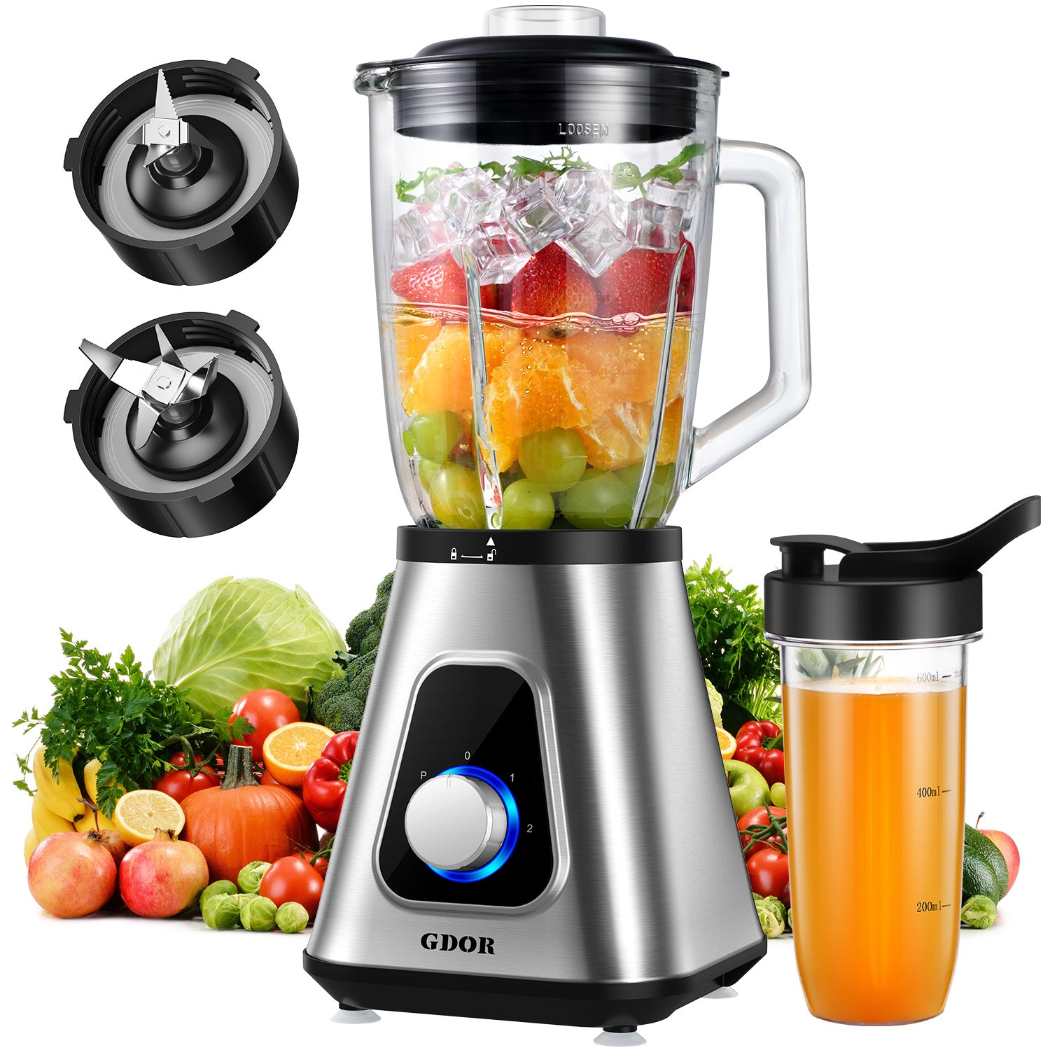 GDOR 1200W Blender for Smoothies and Shakes