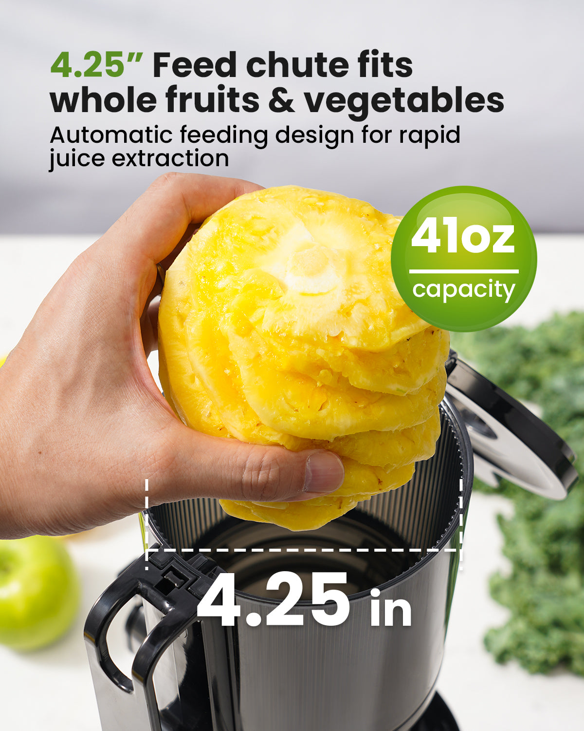 GDOR Cold Press Juicer Machines, 4.25'' Large Feed Chute