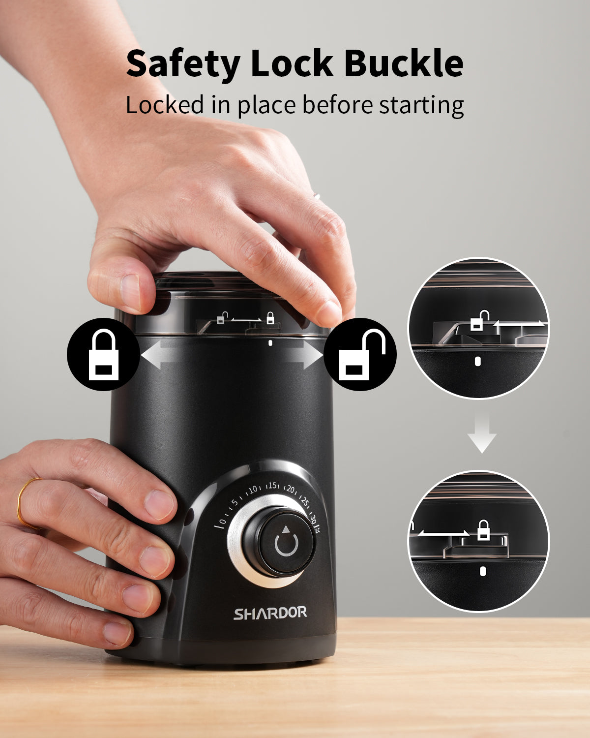 SHARDOR® Coffee Blade Grinder with Super Silent Blade and Compact