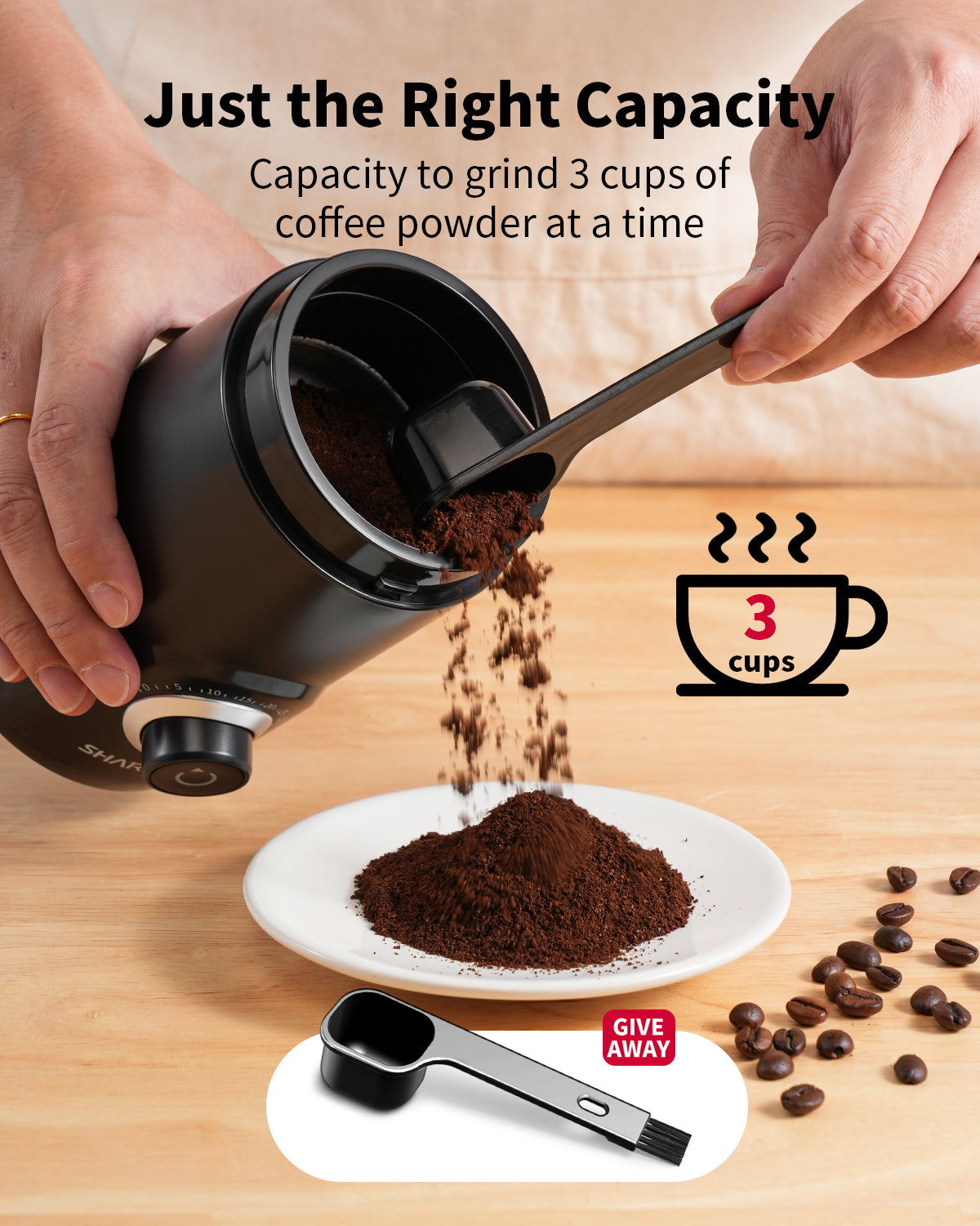SHARDOR® Coffee Blade Grinder with Super Silent Blade and Compact