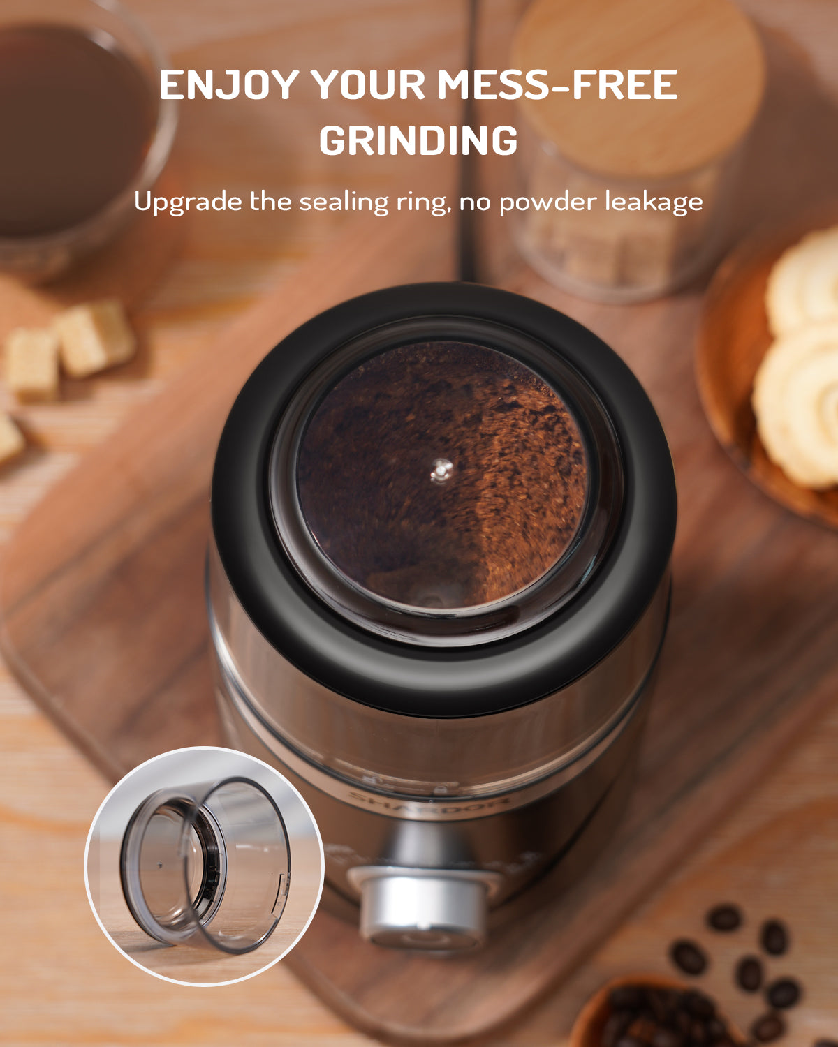 SHARDOR® Coffee Blade Grinder with Manual adjustment knob Black