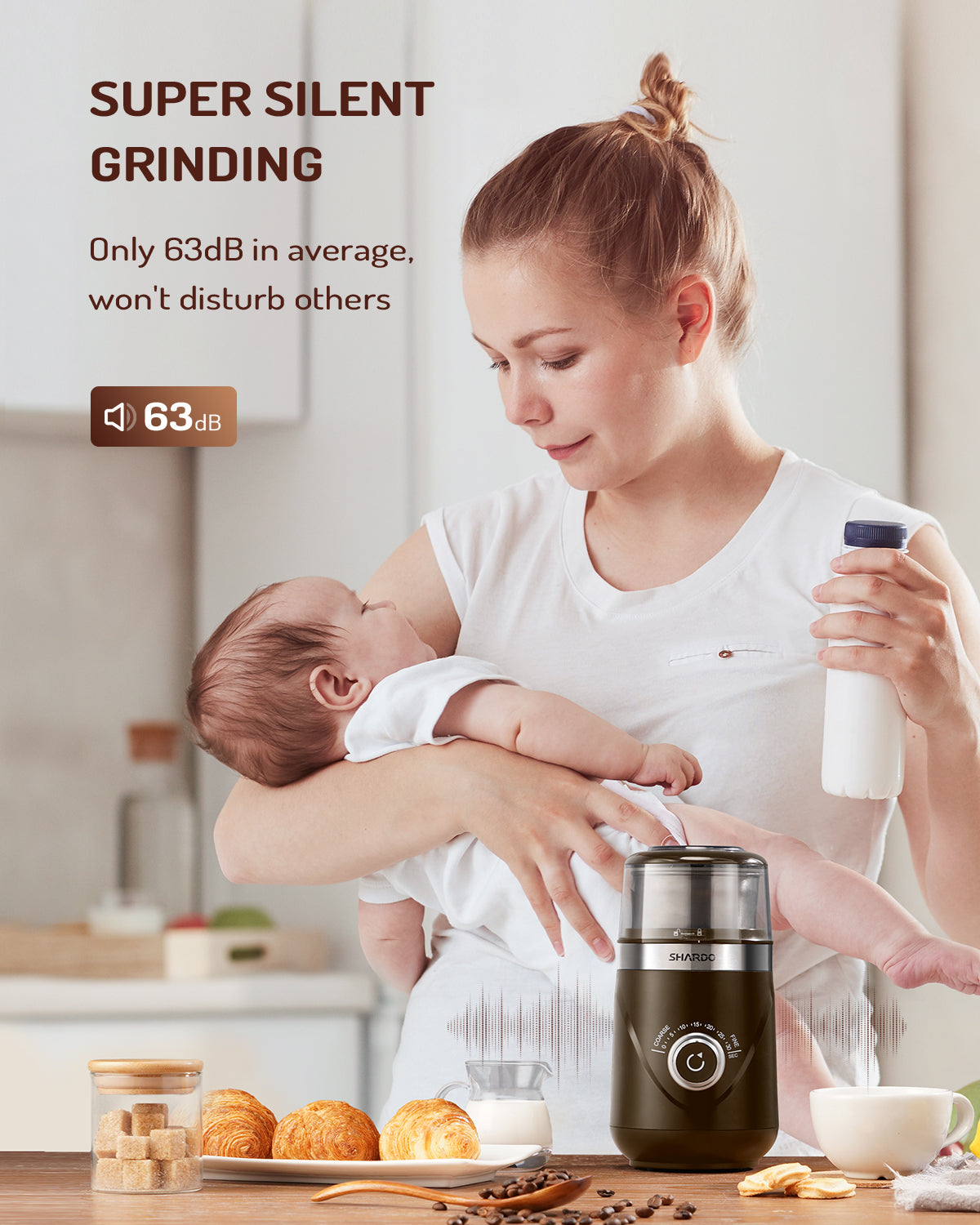 SHARDOR® Coffee Blade Grinder with Manual adjustment knob Coffee