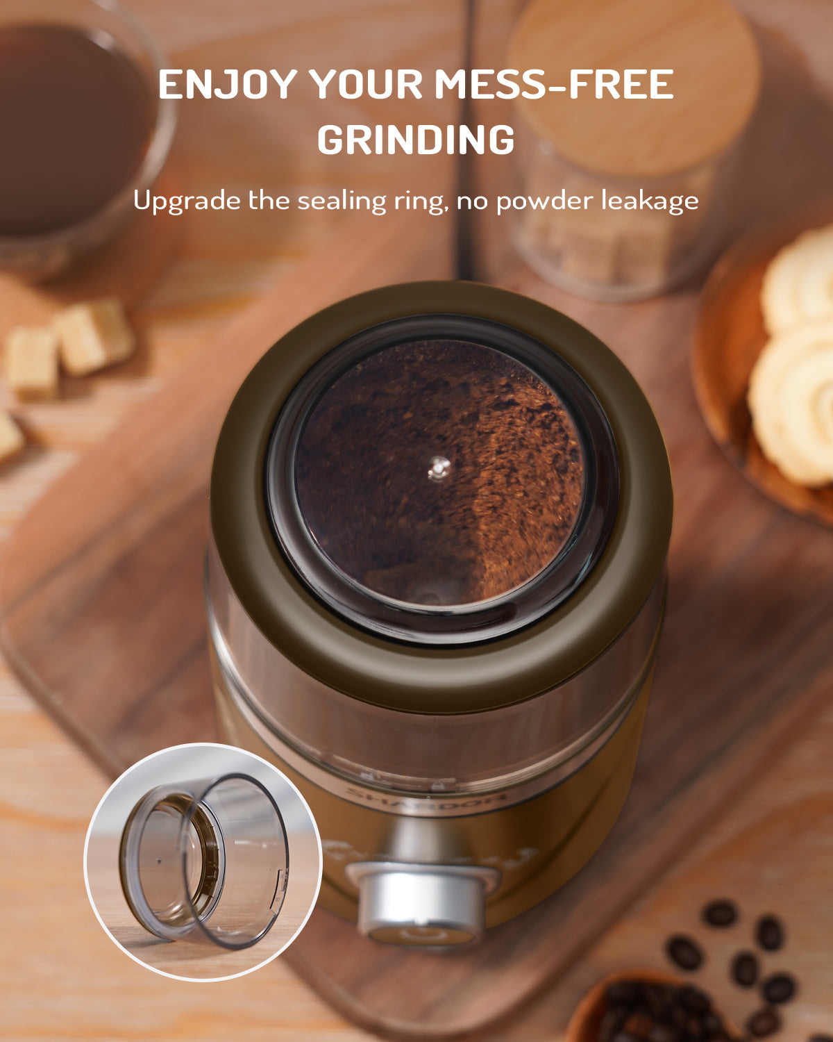 SHARDOR® Coffee Blade Grinder with Manual adjustment knob Coffee