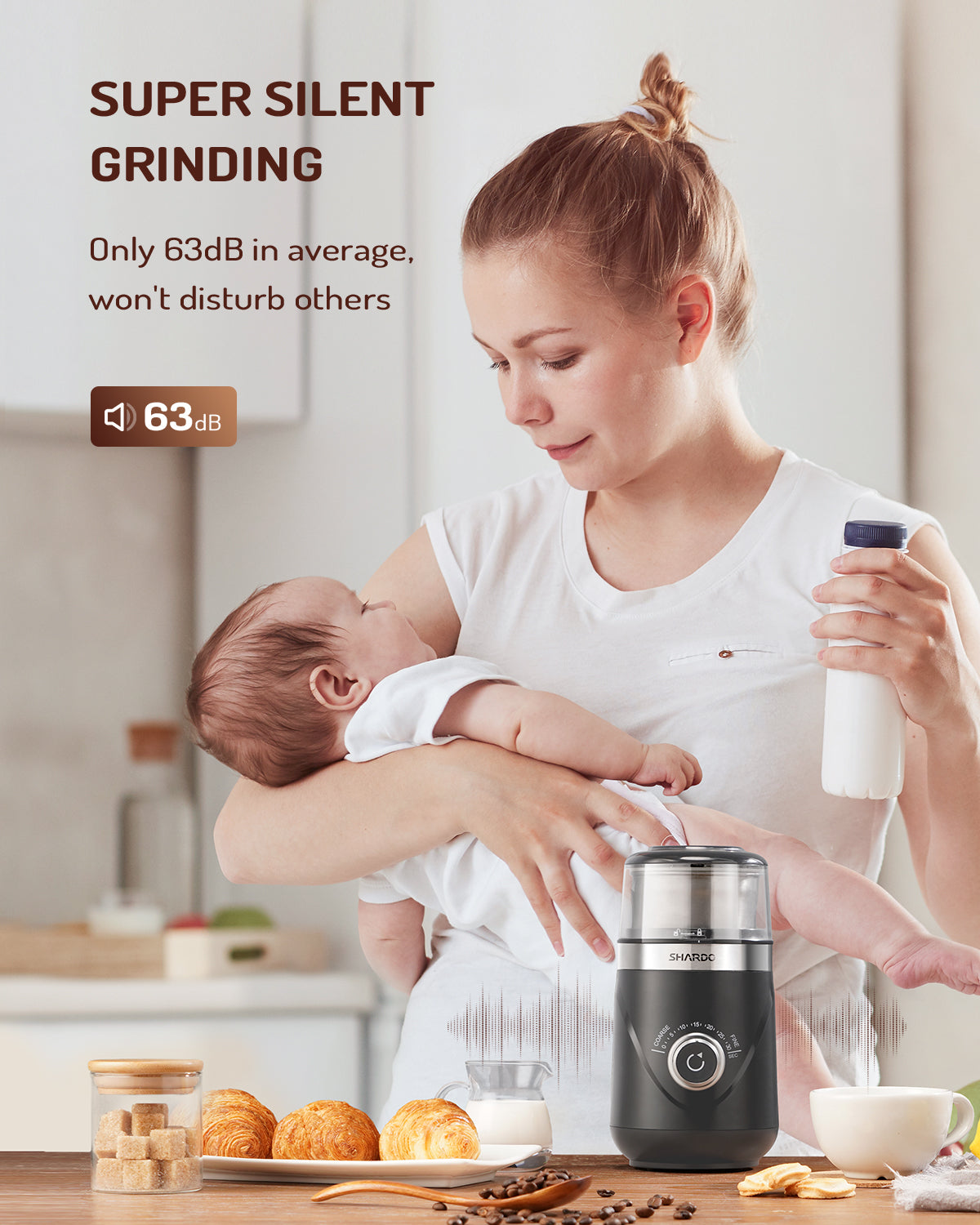 SHARDOR® Coffee Blade Grinder with Manual adjustment knob Gray